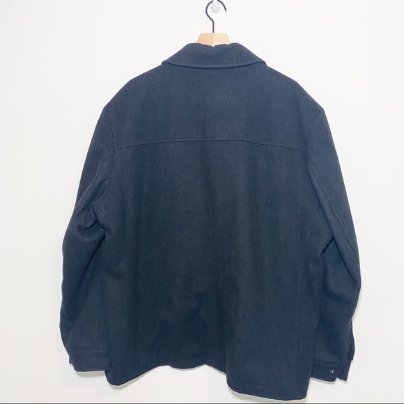 Tommy Hilfiger Black Wool Blend Zip Up Coat - Picture 5 of 6